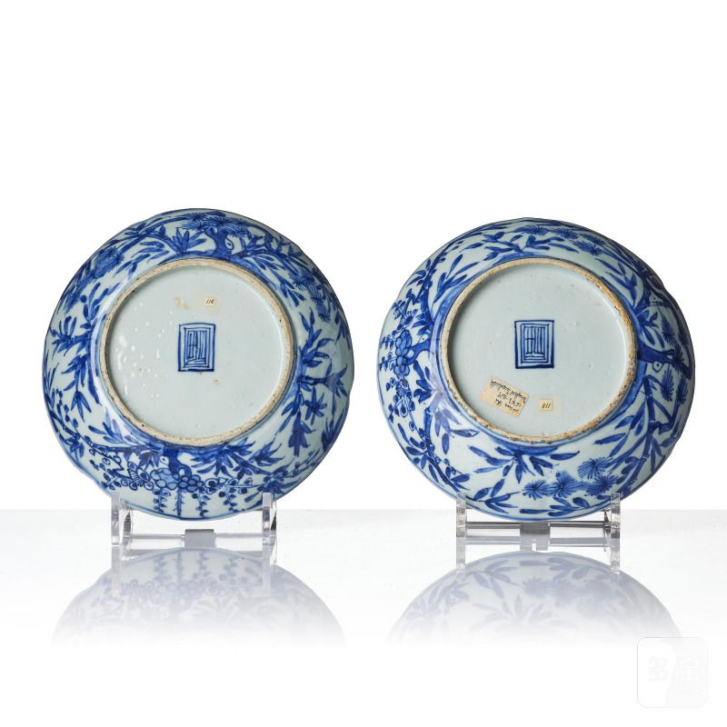 A set of 10 blue and white dishes, - 图11